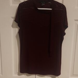 Chic Burgundy Blouse with Stylish Tie Detail